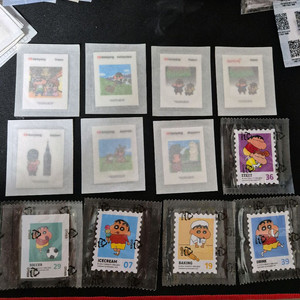 짱구 띠부씰 우표씰 렌티큘러칩 일괄