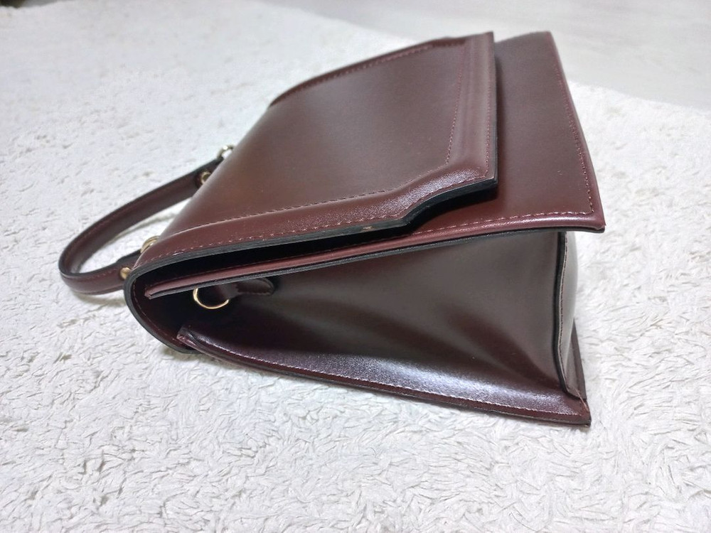 초콜릿백,토트백,사각핸드백,정장,클래식,크로스백,숄더백,버건디,가죽 핸드백--1