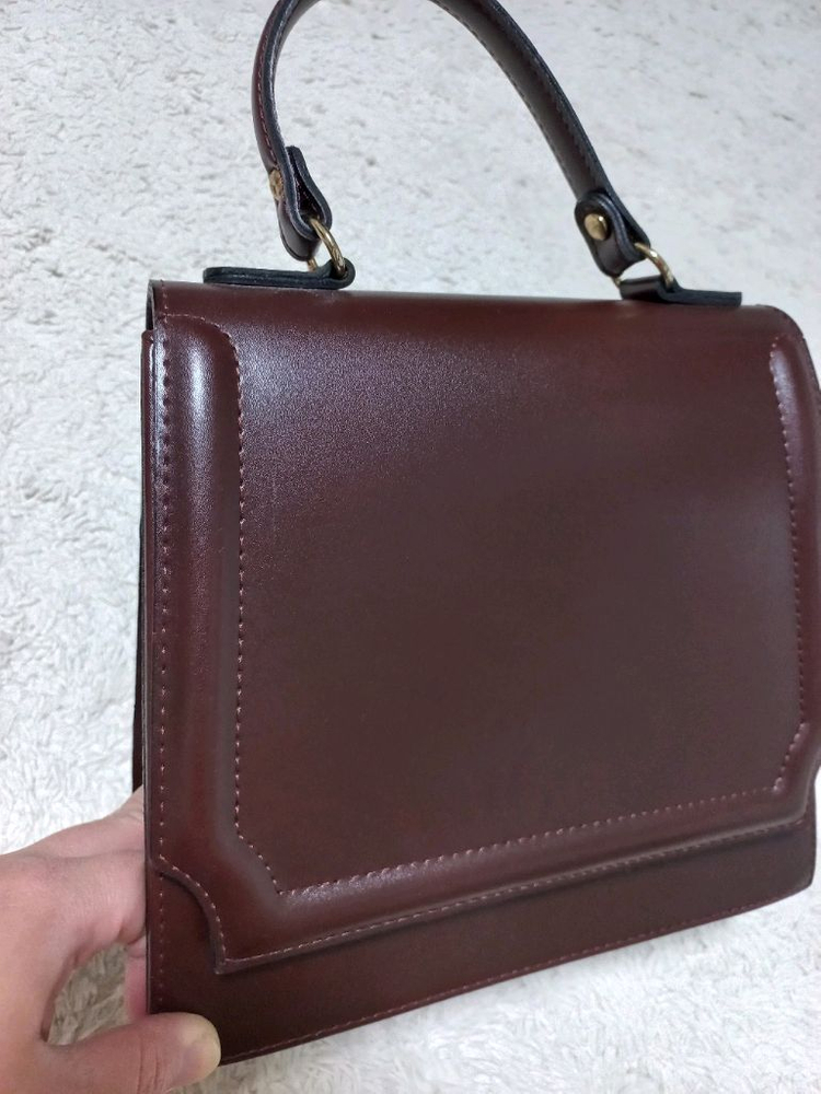초콜릿백,토트백,사각핸드백,정장,클래식,크로스백,숄더백,버건디,가죽 핸드백--2