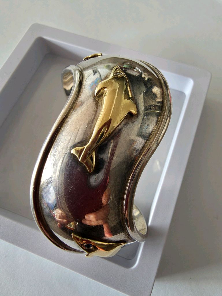 실버+14K 콜라보 터프 팔찌--1