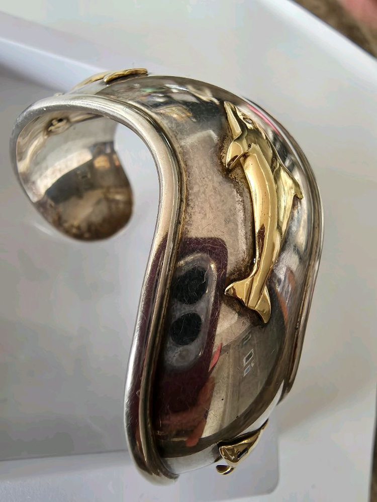 실버+14K 콜라보 터프 팔찌--3