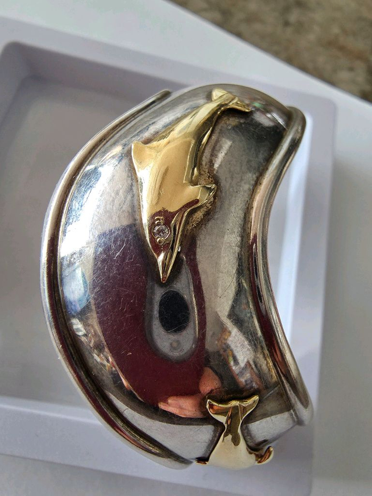 실버+14K 콜라보 터프 팔찌--6