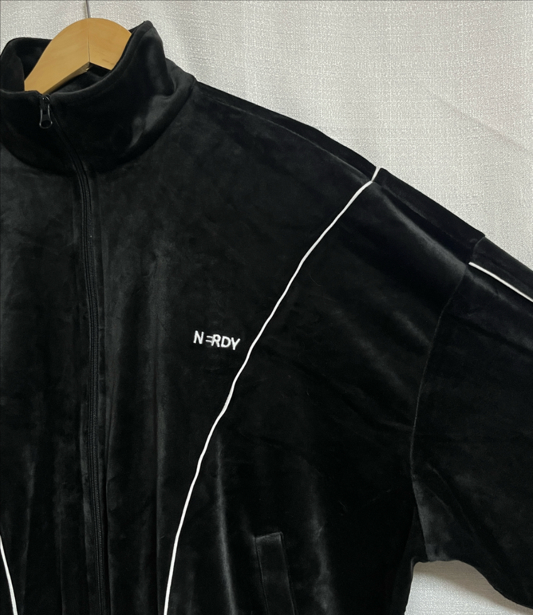 널디 오버핏 크롭 벨벳 져지 트랙탑 자켓 점퍼 L--2
