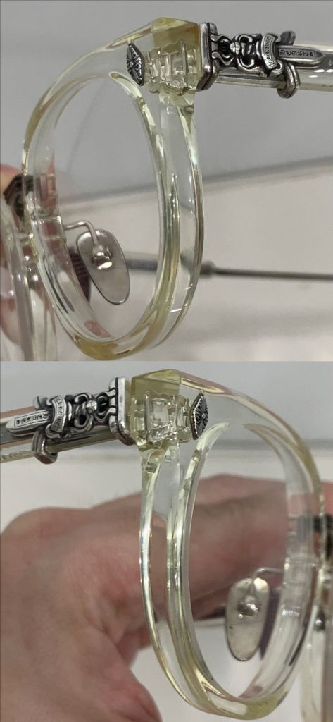 크롬하츠 SAC 크리스탈 클리어&앤틱실버 안경 [CRYS/AS] 이미지