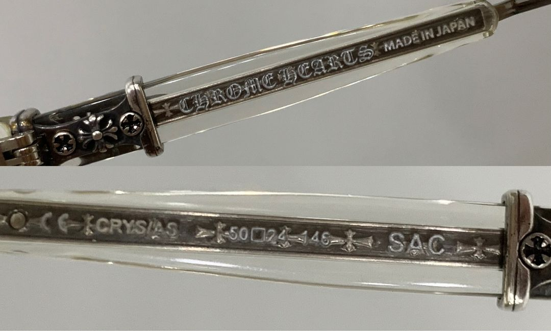 크롬하츠 SAC 크리스탈 클리어&앤틱실버 안경 [CRYS/AS] 이미지