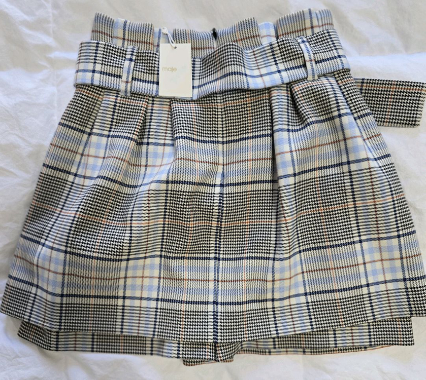 Maje 마쥬 체크 플리츠 미니스커트 치마바지 [새상품, 정품, 택 있음]--5