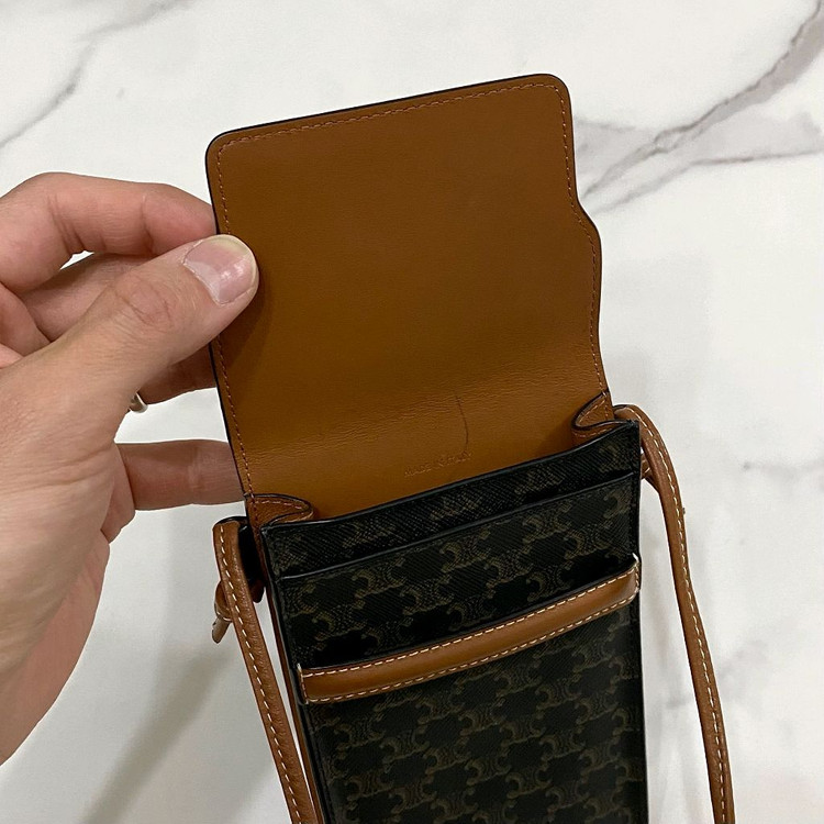 셀린느 트리옹프 캔버스 폰 파우치 휴대폰 미니백 10G332CQD04LU--4