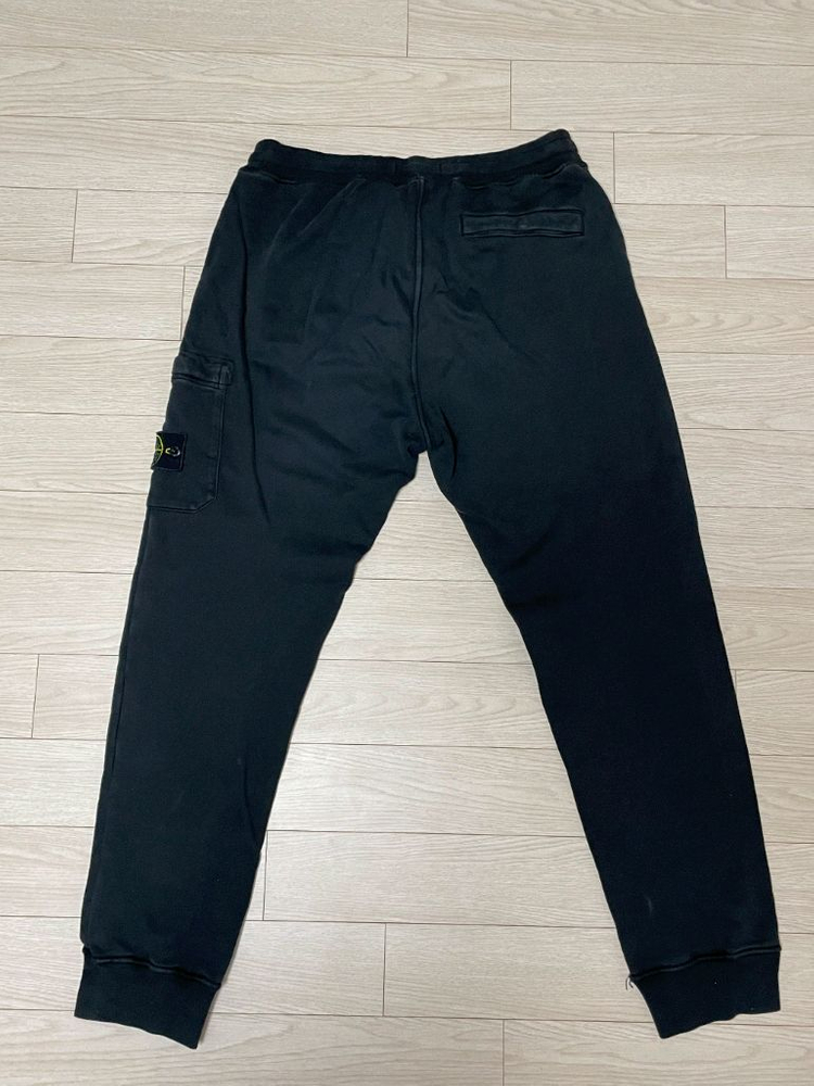 [ L ] 스톤아일랜드 와펜패치 카고 조거팬츠 밴딩 블랙--1