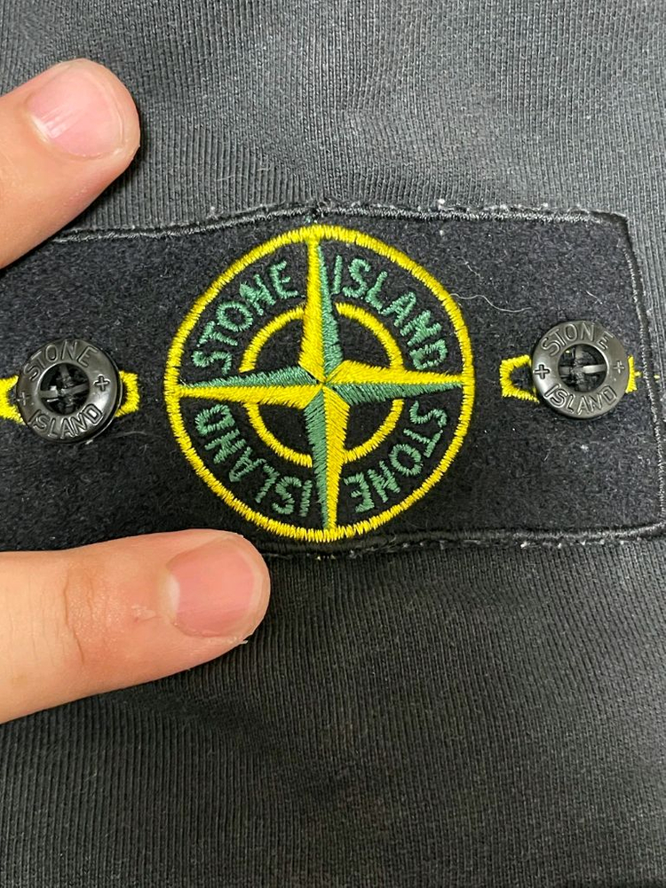 [ L ] 스톤아일랜드 와펜패치 카고 조거팬츠 밴딩 블랙--3