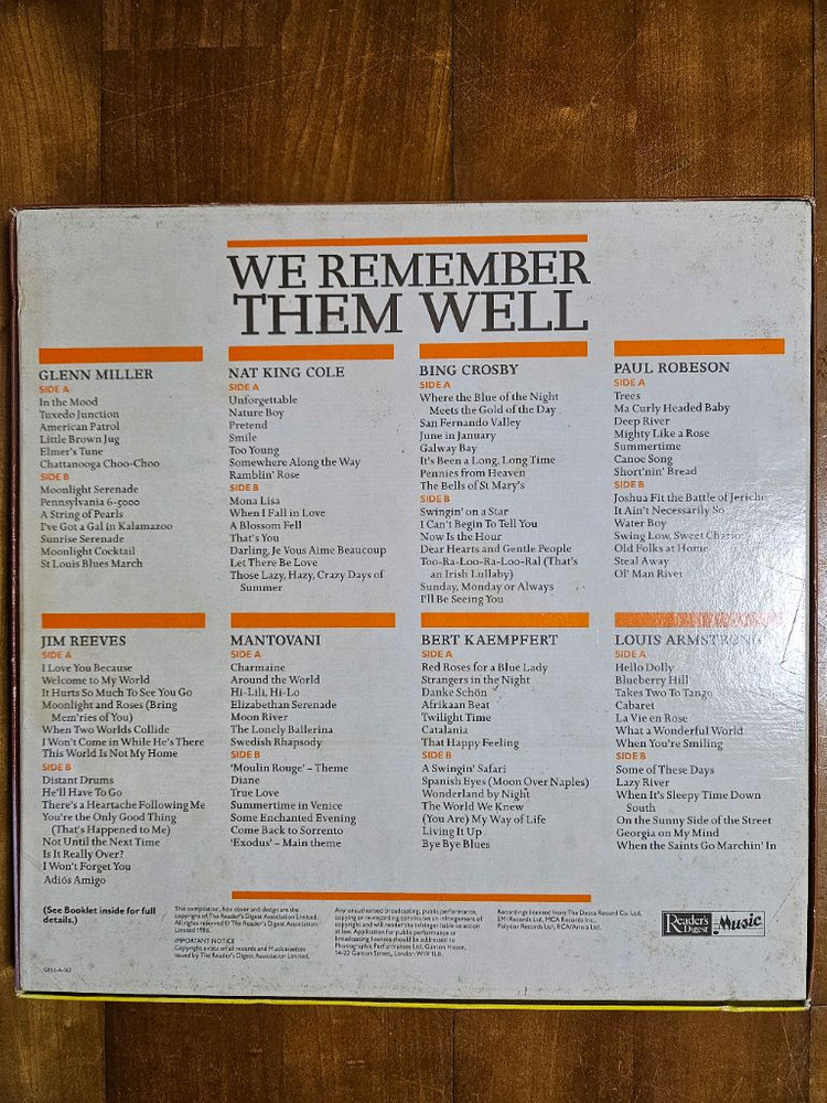 Readers Digest LP 음반 We Remember Them Well LP 8장--1