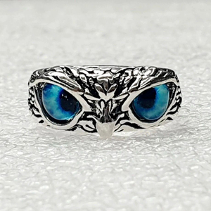 파랑 눈 부엉이 반지