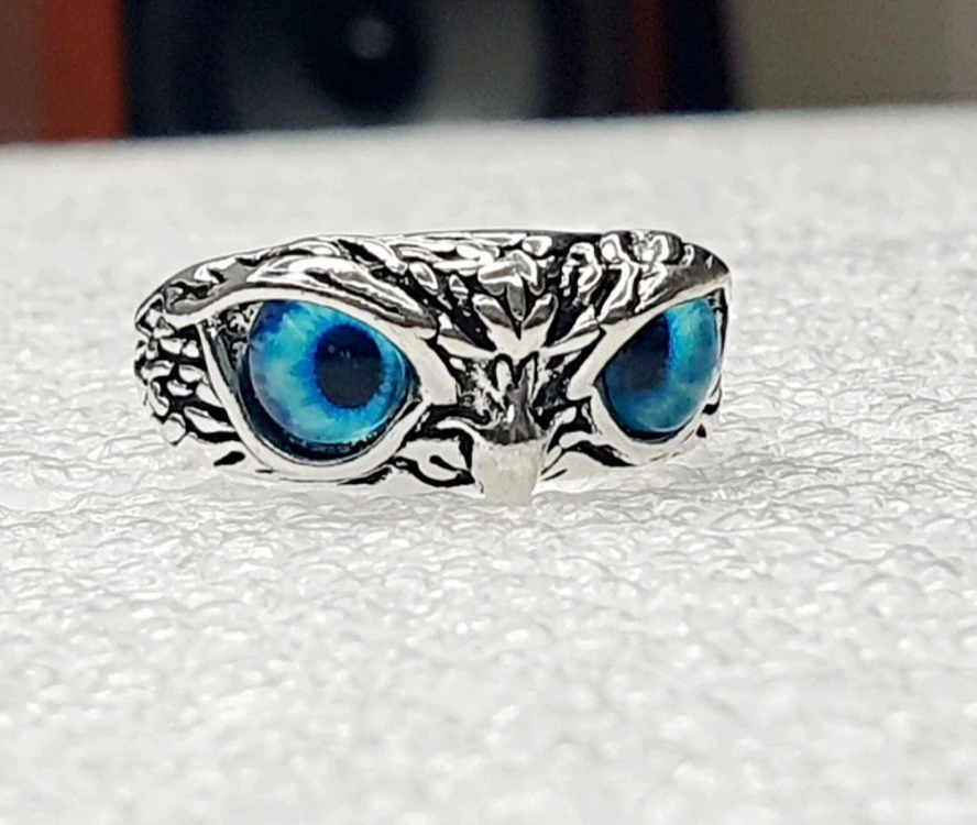 파랑 눈 부엉이 반지--2