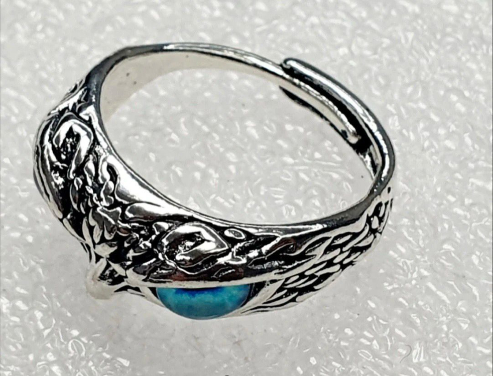 파랑 눈 부엉이 반지--7