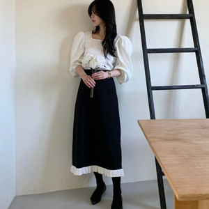 바이씨니 제작 꼬숑 스커트 롱 이미지