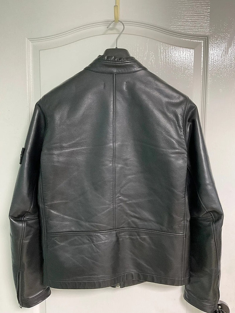 스톤아일랜드 몰스킨 송아지 가죽 레더 무스탕 자켓--1