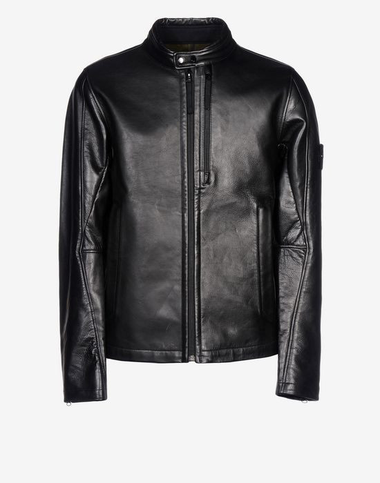 스톤아일랜드 몰스킨 송아지 가죽 레더 무스탕 자켓--2