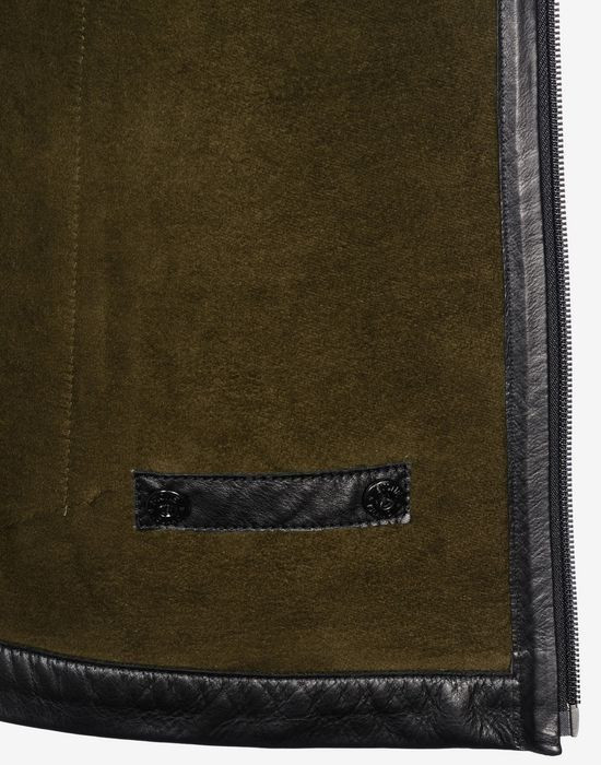 스톤아일랜드 몰스킨 송아지 가죽 레더 무스탕 자켓--7