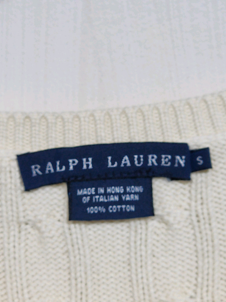 (S) 랄프로렌 폴로 꽈배기 니트 아이보리 케이블 스웨터 이미지