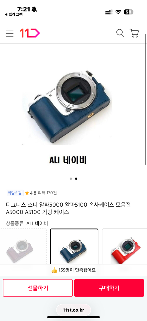 소니 A5000/A5100 디그니스 가죽 속사케이스 이미지
