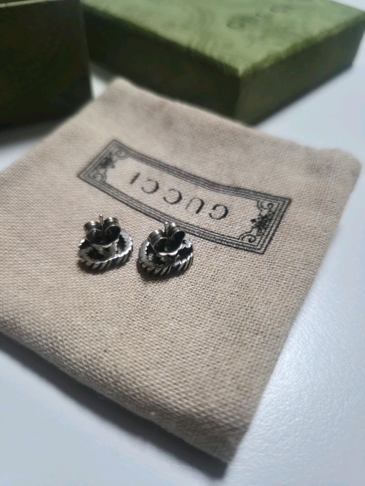 구찌 GG 마몽 스터드 귀걸이 실버--7