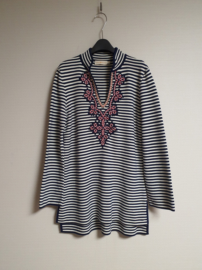 토리버치 TORY BURCH 자수 디테일 튜닉 니트 S사이즈--2