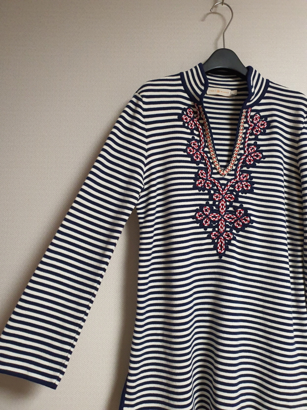 토리버치 TORY BURCH 자수 디테일 튜닉 니트 S사이즈--6