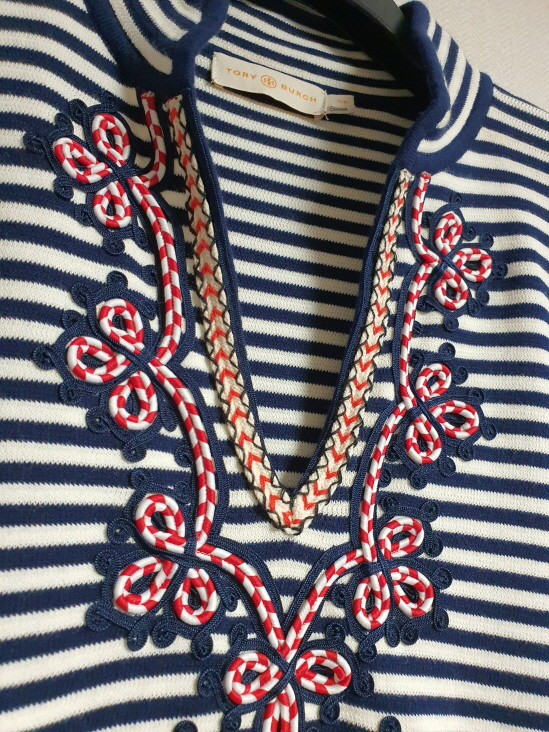토리버치 TORY BURCH 자수 디테일 튜닉 니트 S사이즈--5