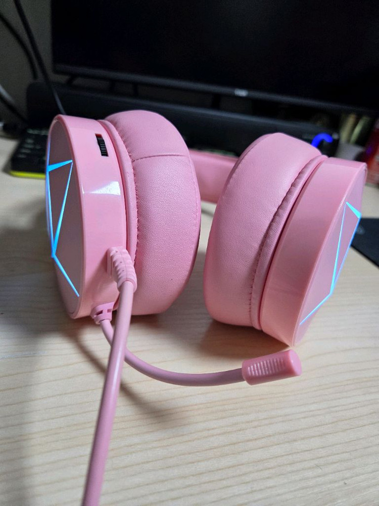 다얼유(DAREU) EH722 USB 7.1채널 핑크 게이밍 헤드셋 헤드폰 5번 사용--0