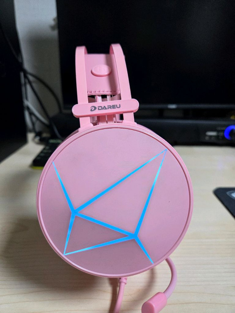 다얼유(DAREU) EH722 USB 7.1채널 핑크 게이밍 헤드셋 헤드폰 5번 사용--9