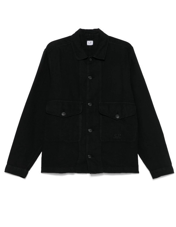 CP 컴퍼니 / 브로큰 코튼린넨 오버셔츠 블랙 / XL--3