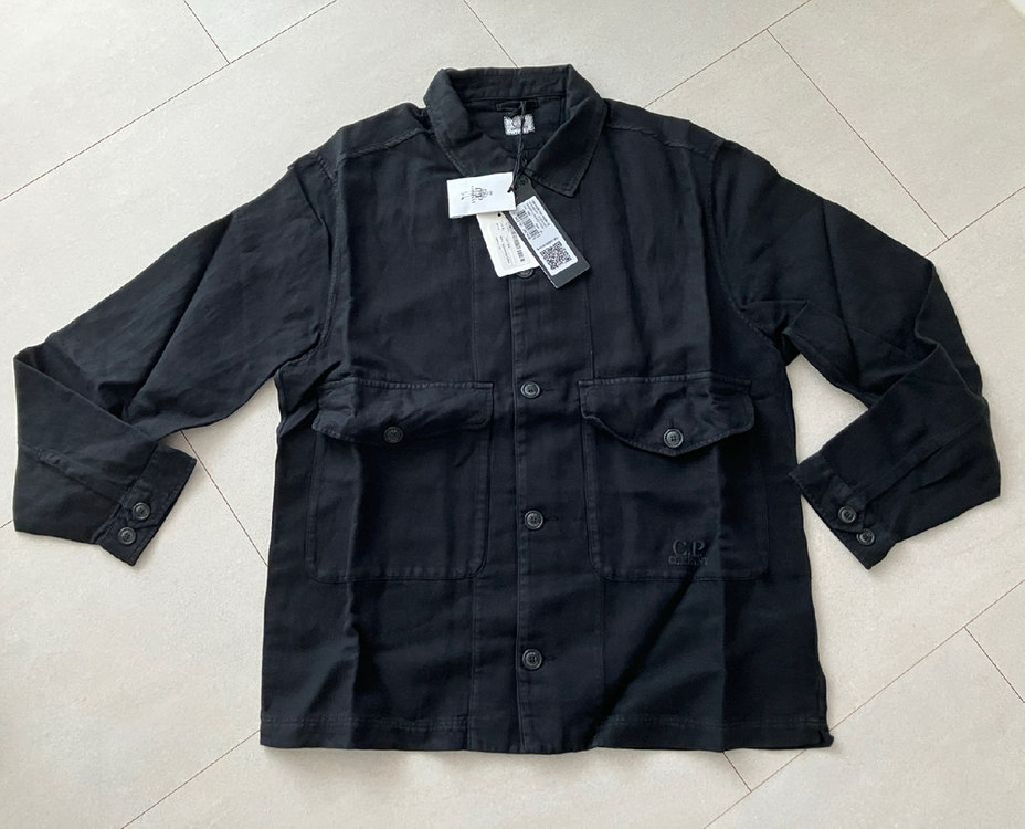 CP 컴퍼니 / 브로큰 코튼린넨 오버셔츠 블랙 / XL--4