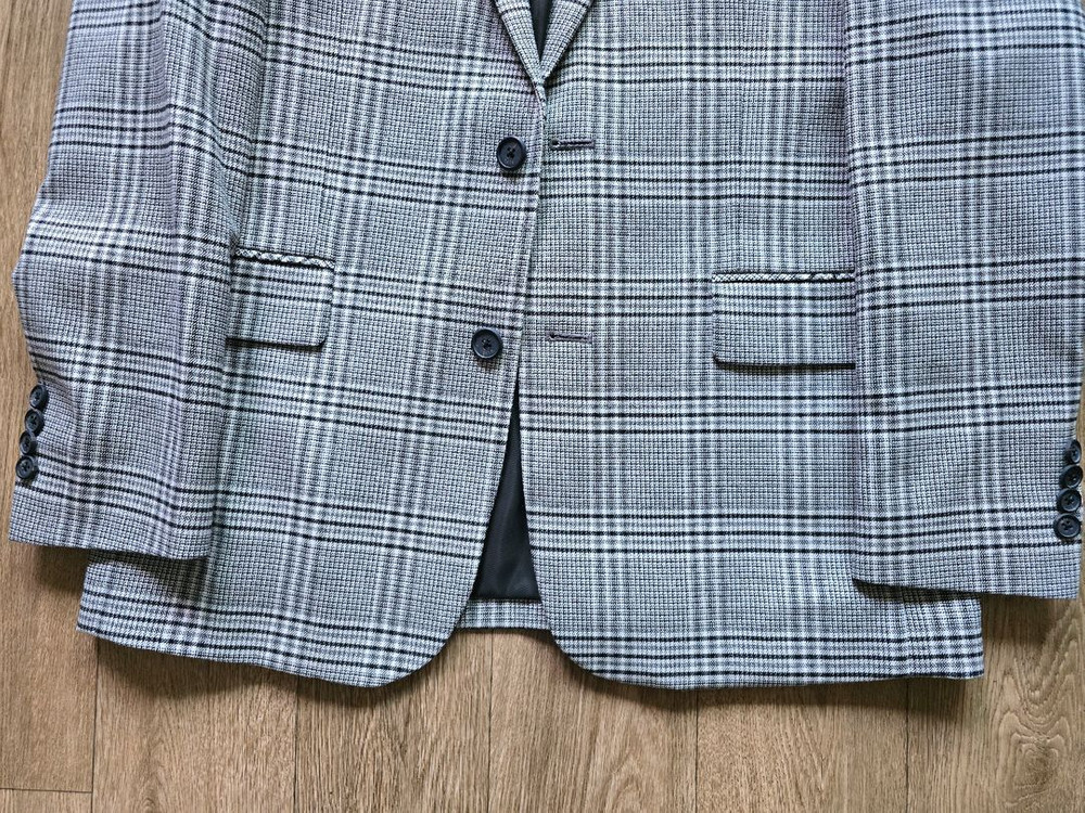 테이트 글렌체크 자켓 그레이 100사이즈 새제품 팝니다--2