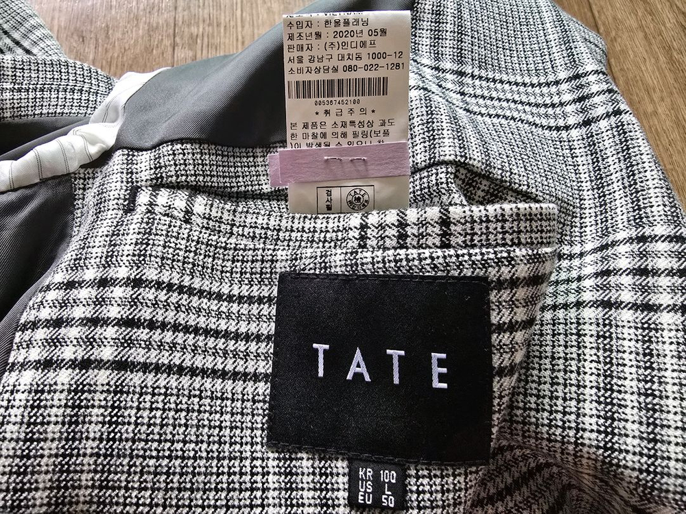 테이트 글렌체크 자켓 그레이 100사이즈 새제품 팝니다--8