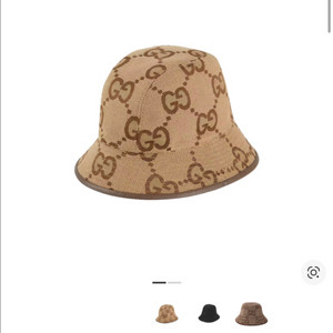 구찌 GG 캔버스 버킷햇 카멜 에보니 M