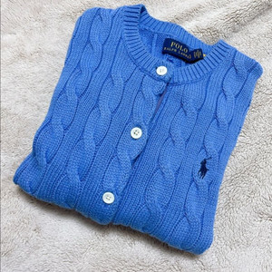 폴로랄프로렌 케이블 반팔 가디건 S