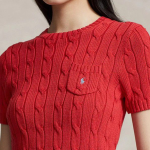 폴로랄프로렌 케이블 반팔 니트 S