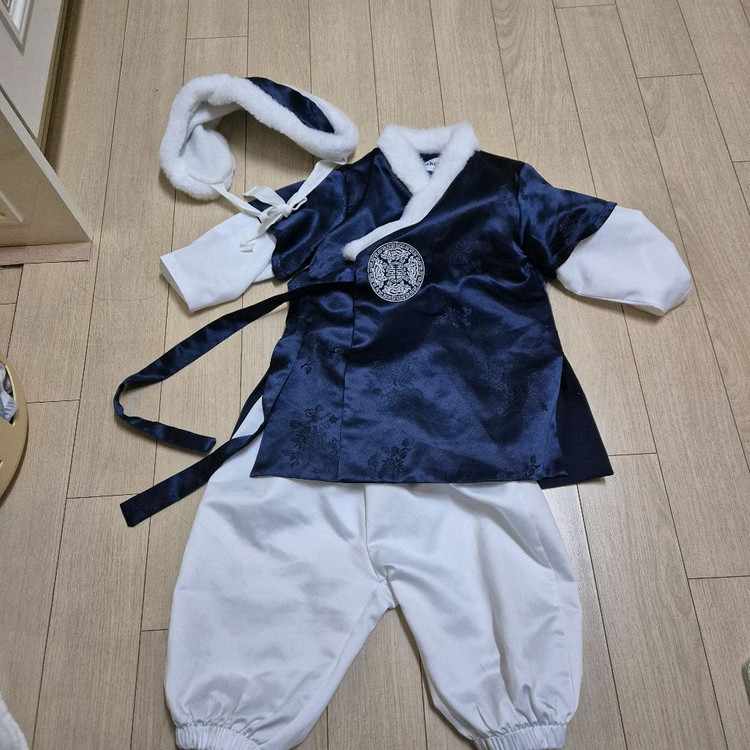 포크칩스 남아 한복 세트 L사이즈--3