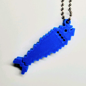 블루 물고기 8비트 키링 키체인