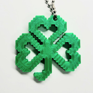 행운 세잎클로버 8비트 키링 키체인