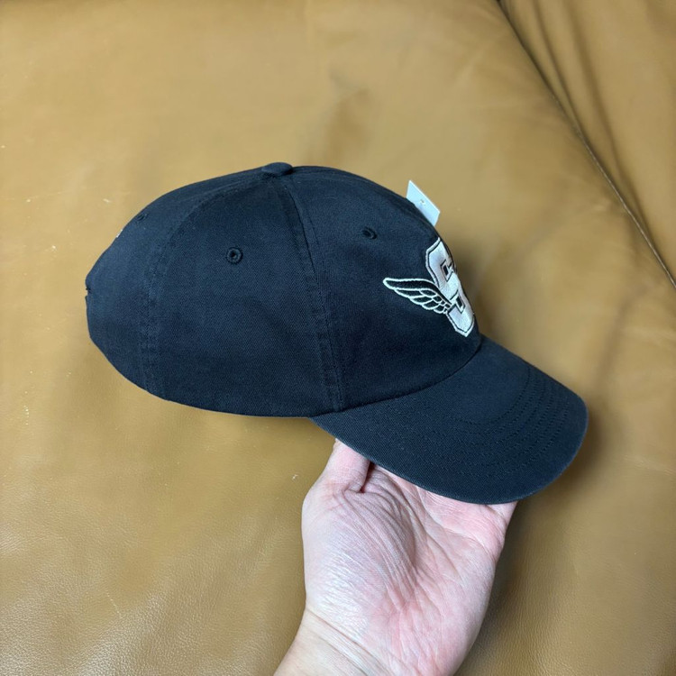 슈프림 6패널 볼캡 모자 윙 로고 블랙--2