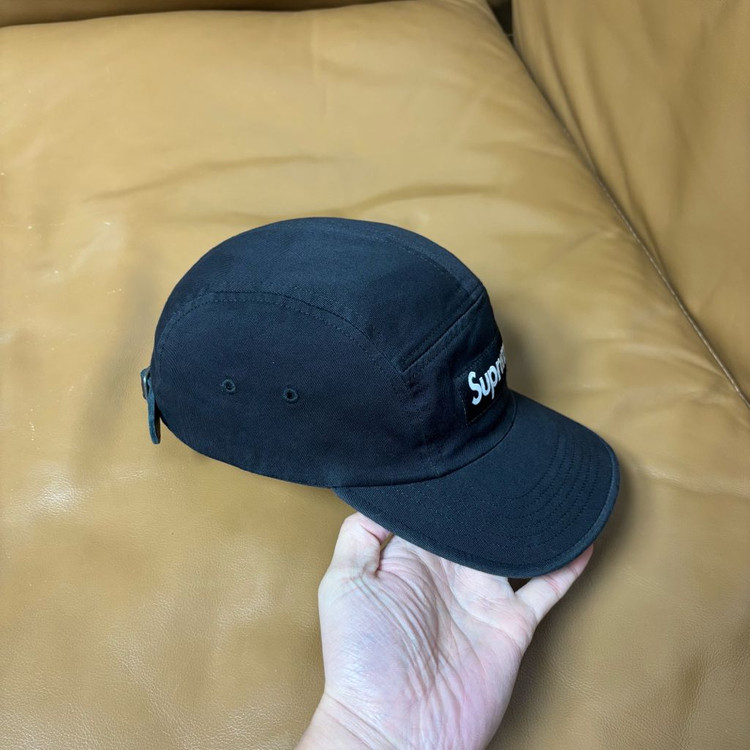 슈프림 캠프캡 모자 박스로고 블랙--2