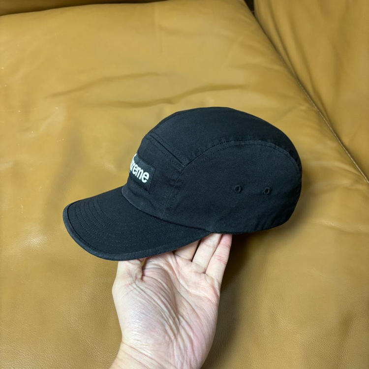 슈프림 캠프캡 모자 박스로고 블랙--3