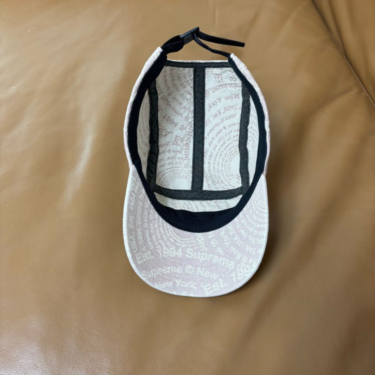 슈프림 캠프캡 모자 박스로고 자카드 데님 브라운--5