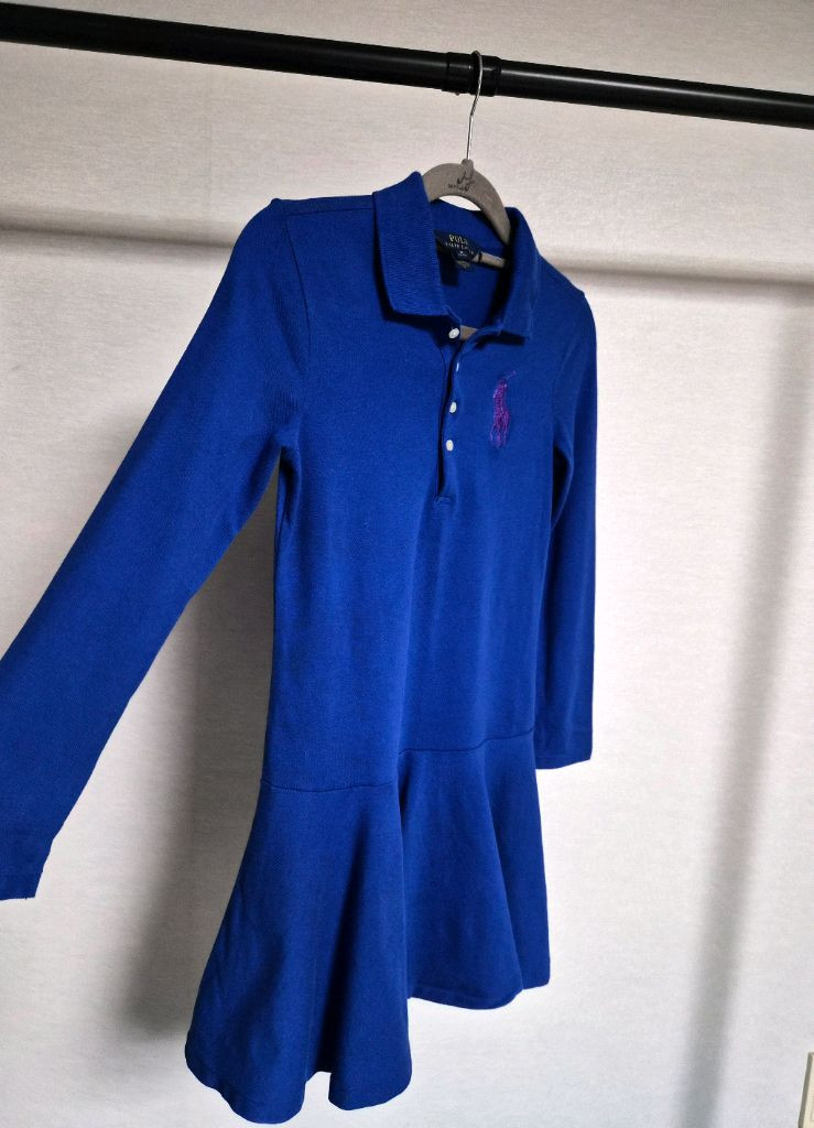 폴로 랄프로렌 여아 피케 원피스 블루 M--0