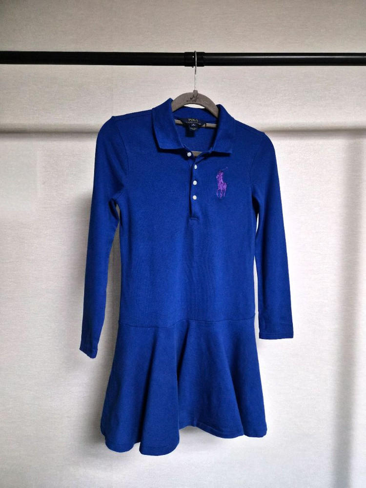 폴로 랄프로렌 여아 피케 원피스 블루 M--1