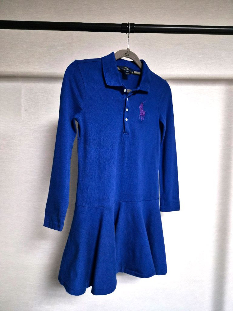폴로 랄프로렌 여아 피케 원피스 블루 M--2