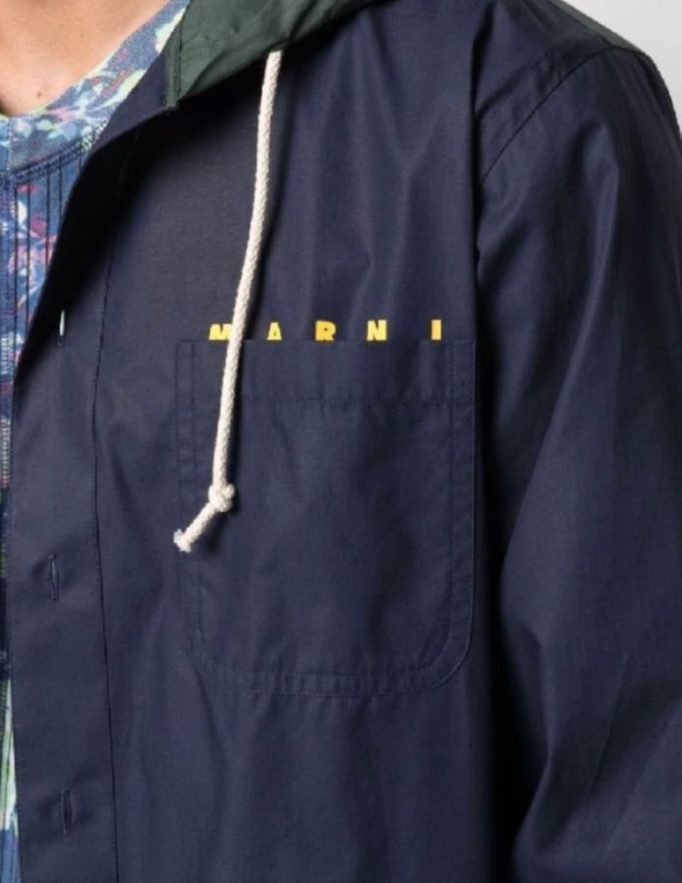 >마르니 네이비 후드 셔츠자켓 48--3