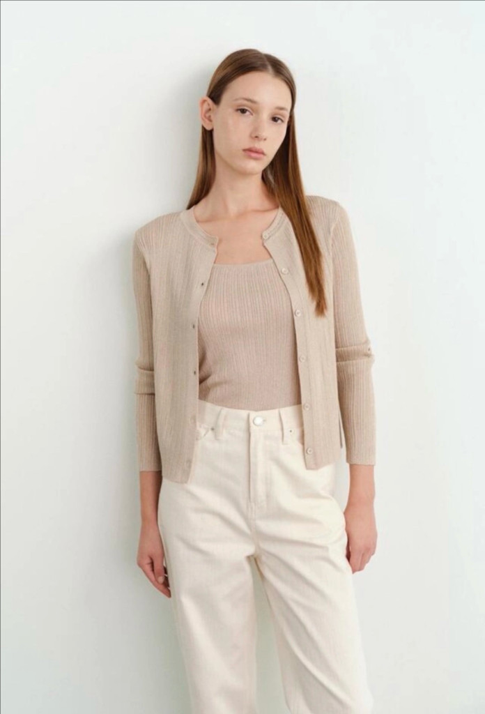 원모어띵 verso 베르소 니트 가디건 세트 - 베이지 , 34 이미지