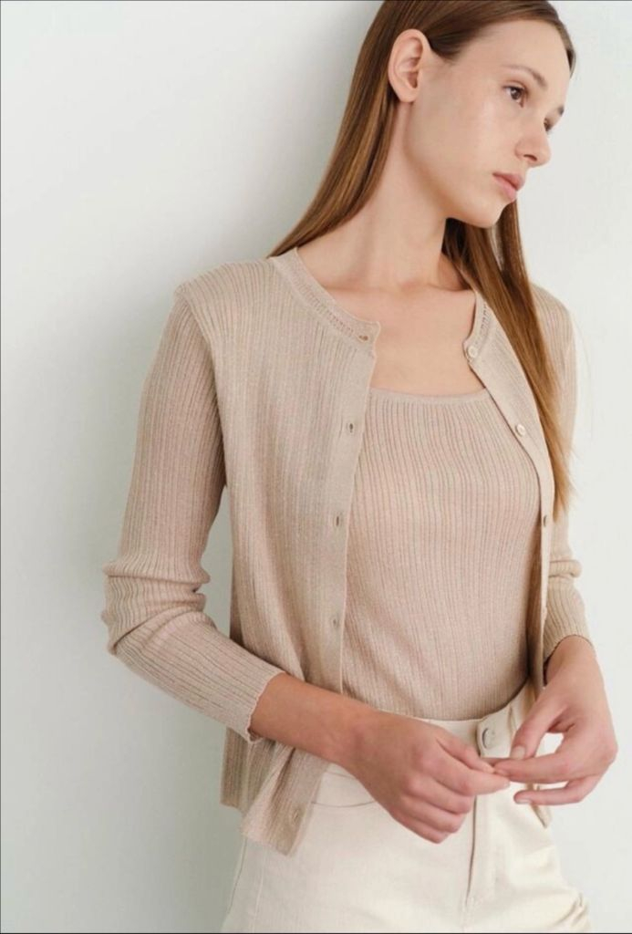 원모어띵 verso 베르소 니트 가디건 세트 - 베이지 , 34 이미지