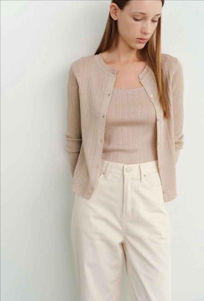 원모어띵 verso 베르소 니트 가디건 세트 - 베이지 , 34 이미지